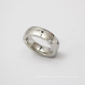 Silber Kristall Stein Frauen Schmuck 316L Edelstahl Ring